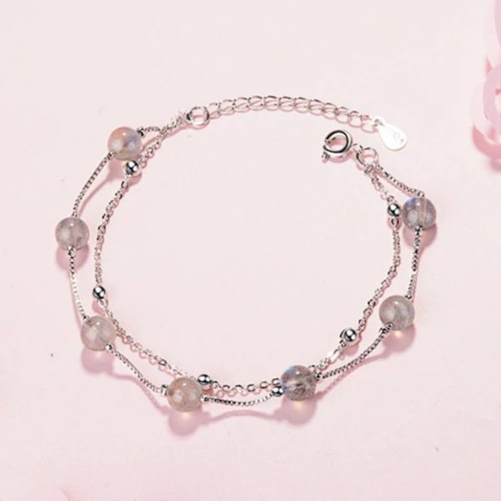 NEW Silver Simple Double Chain Bracelet